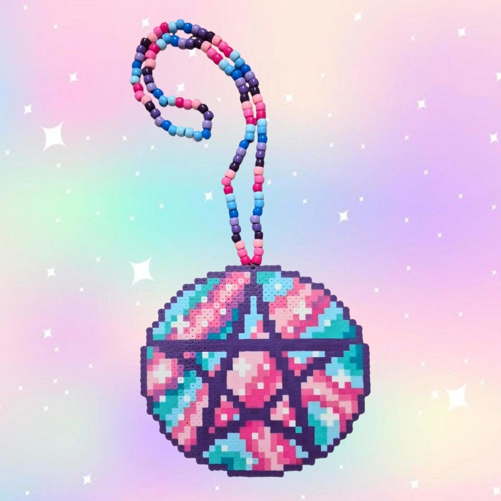 Pastel Pentagram Kandi Necklace